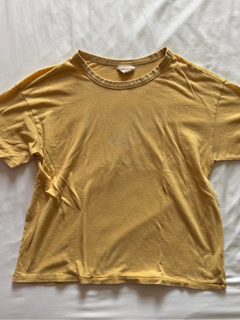 American Eagle Outfitters Mustard Yellow Short-Sleeve Tee Denim Dungaree Inspire